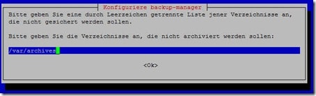 auszuschliessende verzeichnisse